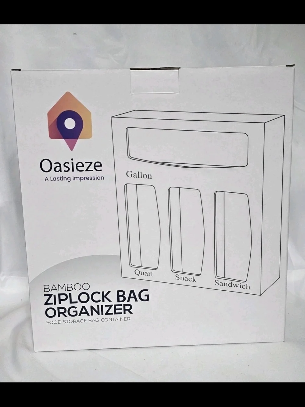 Oasieze Bamboo Plastic Multi Size Ziplock Bag Kitchen Drawer And Wall Organizer